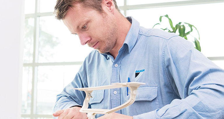 A man concentrating