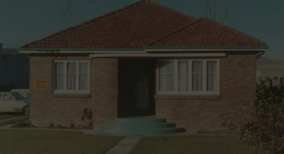 A red roof house