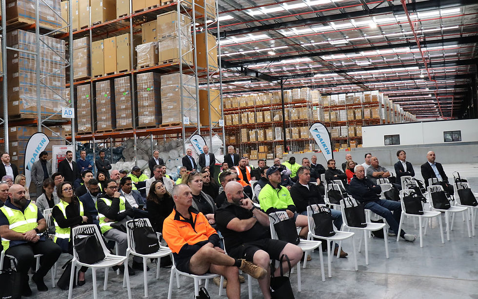 Image 4: During the inauguration of Daikin Park Melbourne this week, the guests being addressed comprised of Daikin's Victorian dealers, business partners, and Daikin staff.