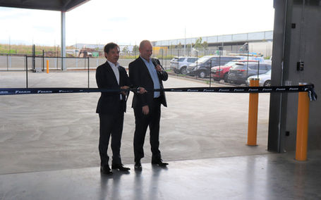 Image 1: Daikin Australia Managing Director, Isao Tsumura, and Victorian State Manager, Peter Rybinski, cut the ribbon and declare Daikin Park Melbourne open at the opening ceremony this week.